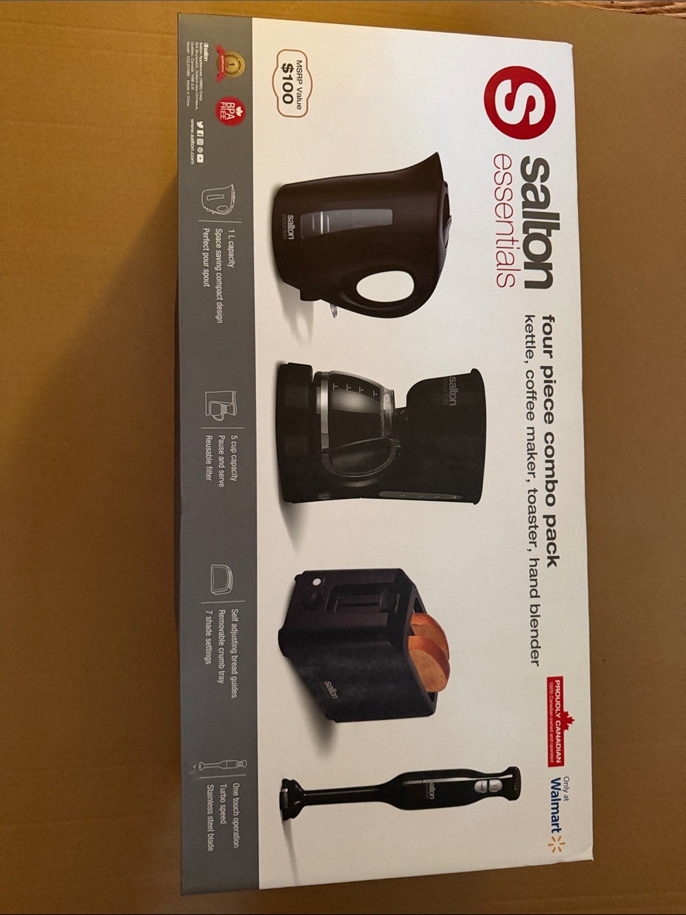 Salton Essentials 4-Piece Kitchen Appliance Combo - Black